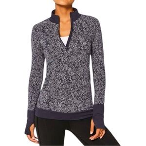 Lululemon Rest Less Pullover 1/2 Zip in Black / White Womens Size 6